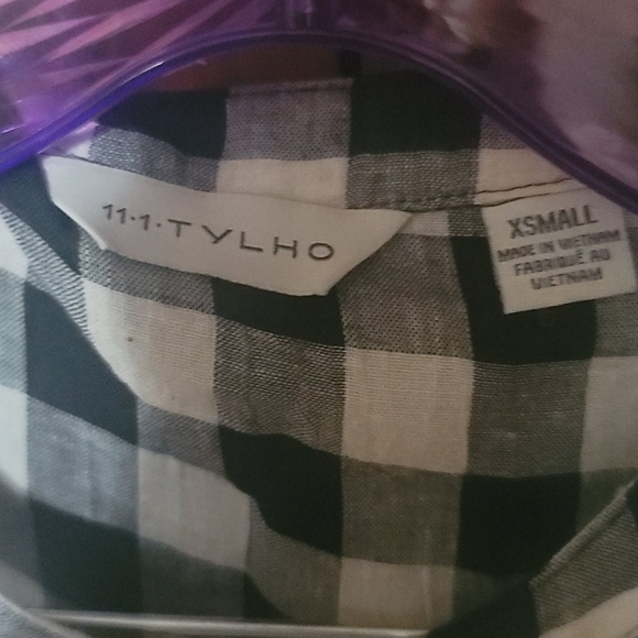 11 1 TYLHO Buffalo Check Peplum Shirt - Picture 2 of 4